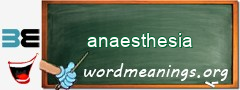 WordMeaning blackboard for anaesthesia